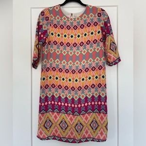 Everly Anthropologie Shift Pastel Print Multicolor Dress Small S